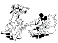 A coloring page of mickey mouse
